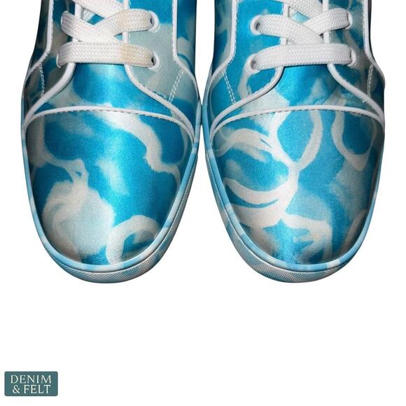 Christian‎ Louboutin Louis Junior Swirls Low Sneakers Blue White Men’s 46 NEW main image 12